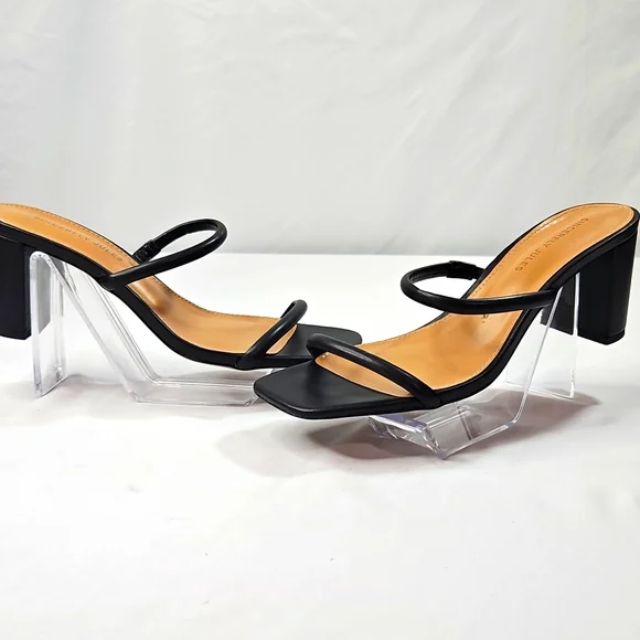 Sincerely Jules Black Kimberly Strappy High Heels Size 8 - Picture 7 of 8